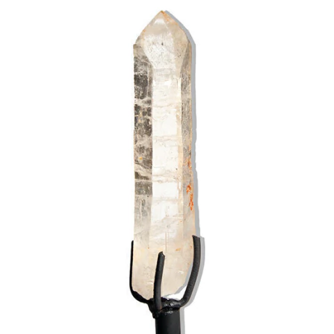 Ponta Cristal Lemuriano Natural Com Base Giratória 300g 16cm