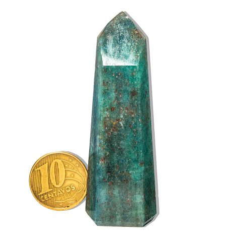 01 Ponta Aventurina Verde Natural 25 a 50g 5 a 7cm Classe A