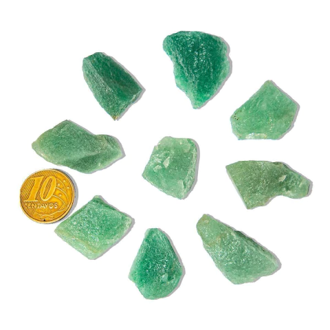 10 Cascalho Quartzo Verde Furo Vazado Artesanato 20 a 30mm
