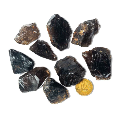 05 Bloquinho Quartzo Fumê Murion 10 a 30g Média 3,5cm Tipo A