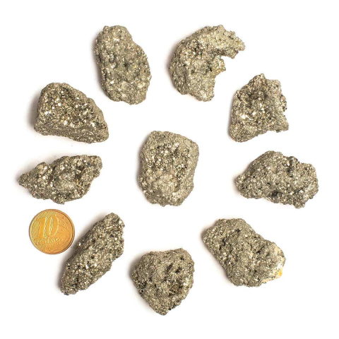 10 Pirita Peruana 25 mm e 20 a 30 gr P/ Orgonite ATACADO