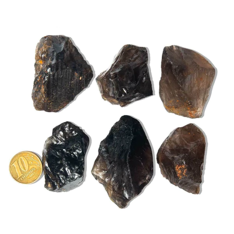 10 Bloquinho Quartzo Fumê Murion 20 a 50g Média 4cm Tipo A