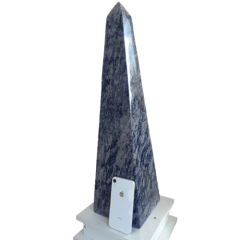Obelisco Quartzo Sodalítico Gigante Pedra Natural 67,5cm 25kg
