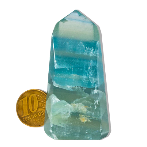 Ponta Ônix Azul Pedra Natural 6 a 7cm Média 100g Tipo B