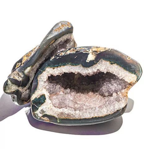 Geodo Ágata Aberto Com Tampa Pedra Natural 4,95Kg 21cm