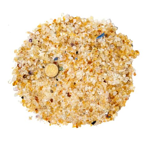 500g Citrino Rolado Pedra Bombardeado Areia 3 a 8 mm Aprox