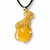 Colar Onça com Pedra Agata Amarela Natural Banho Dourado - comprar online