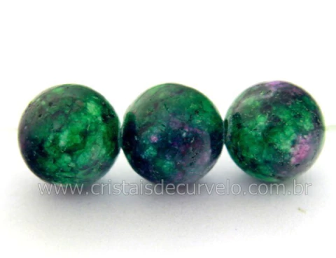 03 Bolinha PEDRA RUBI 10 MM Furo Vazado Lateral REFF