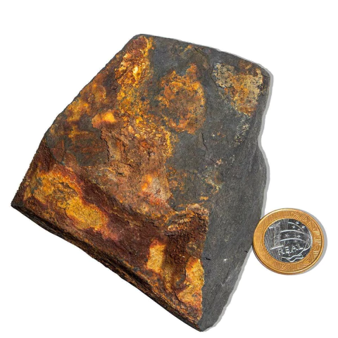 Shungite com Pirita Incrustada Pedra Bruto 369g 87mm