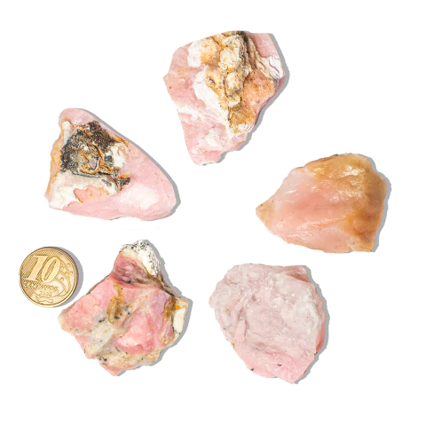05 Opala Rosa Natural Pedra Bruta 20 a 60mm 10 a 25g