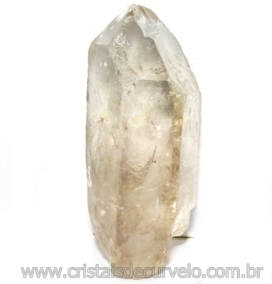 Ponta Cristal Fume Bruto Gerador Sextavado Natural Cod 114887