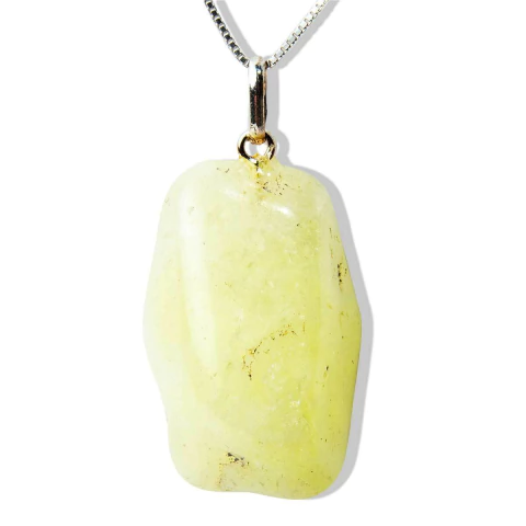 Colar Pedrinha Enxofre Natural Montagem Prata 950