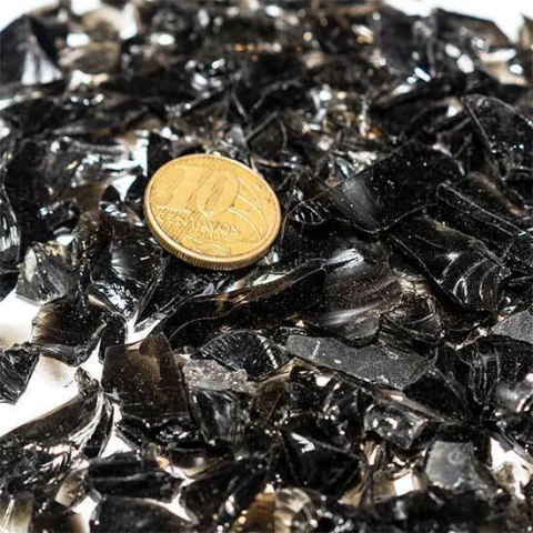 0,1 Kg Cascalho Bruto Obsidiana Negra 15 a 25mm Tipo A