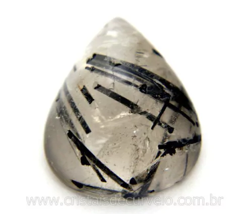 Turmalina Preta Gema Incrustada no Cristal Natural Lapidado Pra Joias Cod TI7269