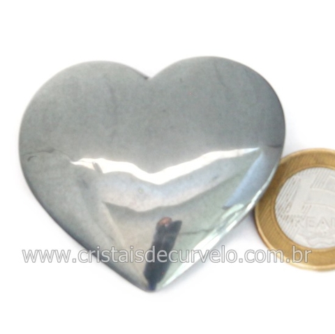 Coração Hematita Pedra Natural Lapidação Manual Cod 134937
