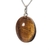 Colar Cabochão Oval Pedra Olho de Tigre 20mm Pino Prata 950