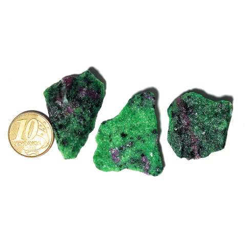 01 Rubi na Zoisita Pedra Bruto Natural 8g 2 a 4cm Classe B