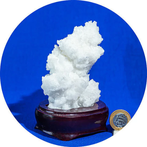 Albita Branca Pedra Bruta Natural Com Base 114mm 483g 142056