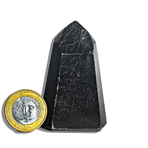 Ponta Turmalina Preta Pedra Natural 65 a 70mm 138629