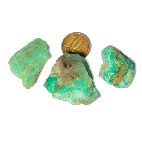 Kit 3 Crisoprásio Bruto Natural 10 a 15g 30 a 40mm Tipo B