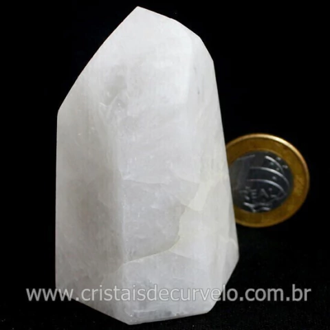 Ponta Quartzo Leitoso Lapidado Gerador Sextavado Cod 132674