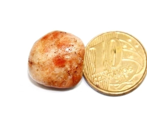 1 Pedra Do Sol Natural Gold Stone Rolado 15 a 20 mm Tipo B