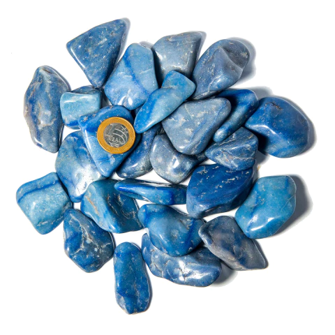 1 Kg Quartzo Azul Rolado Pedra Natural G 30 a 45mm Classe A