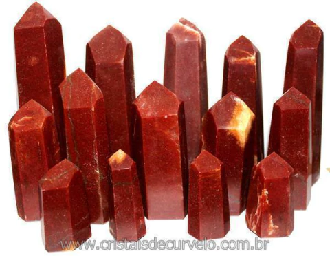 05 kg Pontas Quartzo Vermelho Lapidado ATACADO