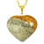 03 Pingente Coração Jaspe Policromo Castoação Pino Dourado Atacado