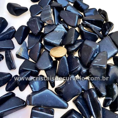 0,5 Kg Cascalho Rolado Obsidiana Negra 25 a 30mmTipo A