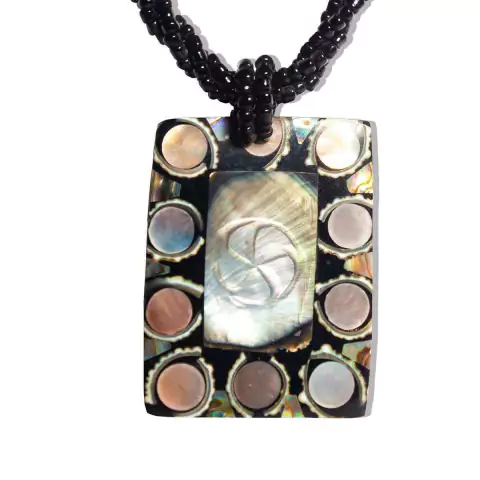 Maxi Colar Retângulo de Abalone Peça Exclusiva Cod 110753