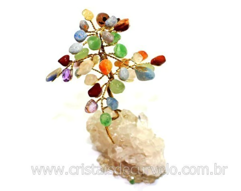 Árvore Da Felicidade Pedra Rolada Mista na Drusa REFF AD9518