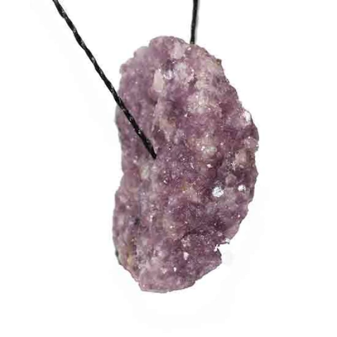 10 Cascalho Bruto Lepidolita Mica Natural Furado no Centro