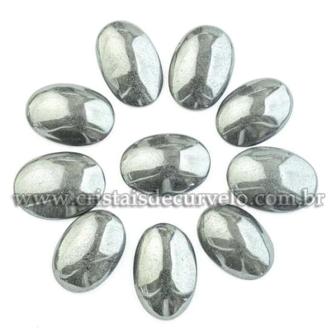 50 Cabochao Oval 18x25mm Pedra Hematita Lapidado pra Pingente