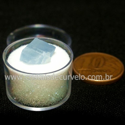 Calcita Azul do Mexico no Estojo Pedra Natural Cod 126646