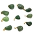 10 Pingente Pedrinha Quartzo Verde Rolado Dourado Atacado