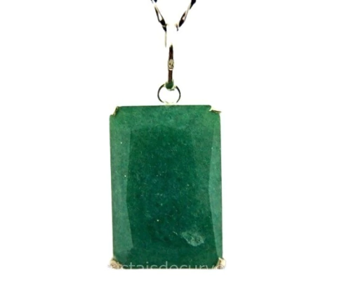 Colar Facetado Pedra Quartzo Verde Prata 950 Garra Reforçado