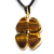 Colar Trevo da Sorte 4 Olho de Tigre Pedra Natural Dourado - Distribuidora CristaisdeCurvelo