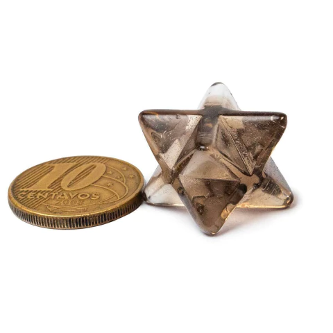 Merkabah Quartzo Fume Natural de Garimpo Sem Furo