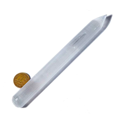 Bastão Lápis Massageador De Selenita Branca 15cm