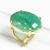Anel Aventurina Verde Oval Pedra Natural Dourado Ajustável - Distribuidora CristaisdeCurvelo