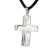 Colar Crucifixo Cristal Pedra Natural Pino Prateado - comprar online