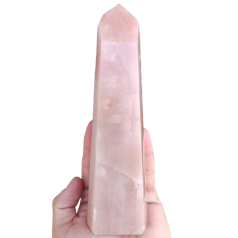 Ponta Quartzo Goiaba Pedra Natural Gerador Grande 19cm 518g