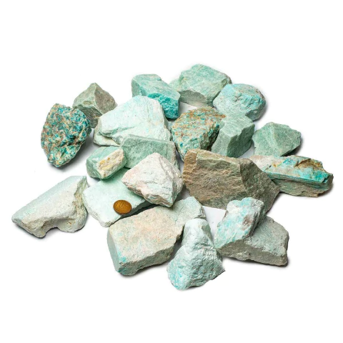 05 Kg Amazonita Verde Pedra Bruto Pra Lapidar Pacote Atacado