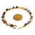Pulseira Corrente Pedra Mistas Natural Rolada Dourado - comprar online