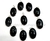 05 Pingente Cabochão Obsidiana Negra Montagem Garra Prata 950