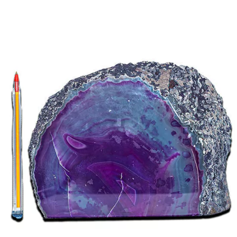 Geodo Ágata Roxa Chapa Lapidado Natural De Garimpo 14,6 cm