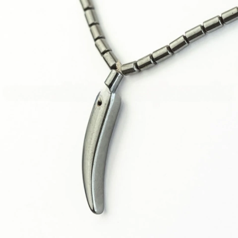 Colar Dente de Leão Hematita Natural Rolada 40cm