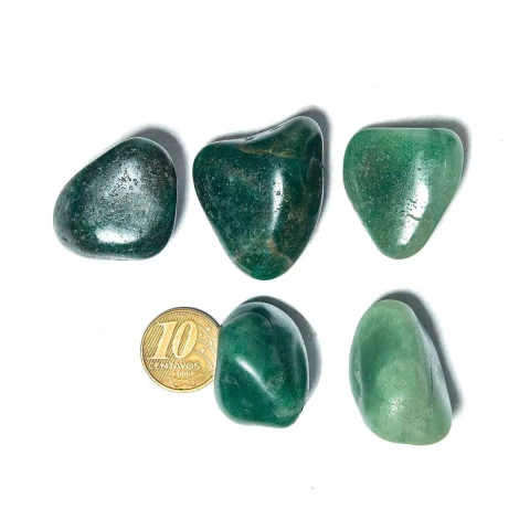 05 Quartzo Verde Rolado Pedra G 30 a 45mm Classe A