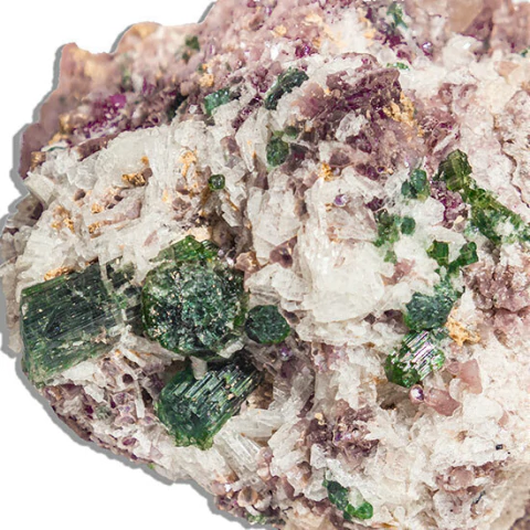 Turmalina Verde e Albita Incrustada na Lepidolita 142036